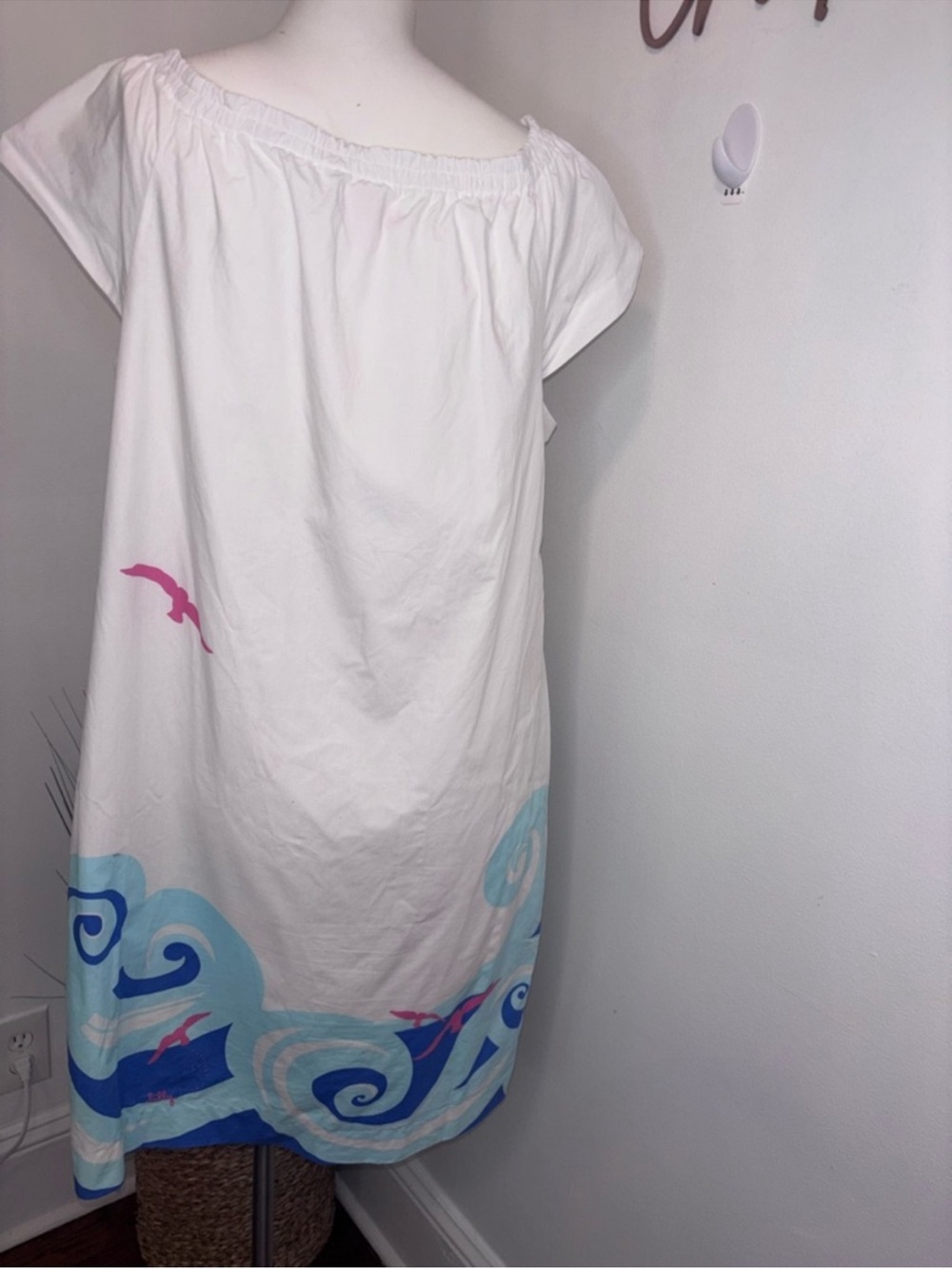 Lilly Pulitzer Lilly’s Gulls Bellevue Blue Cara Dress Wave Print Large - Picture 7 of 13